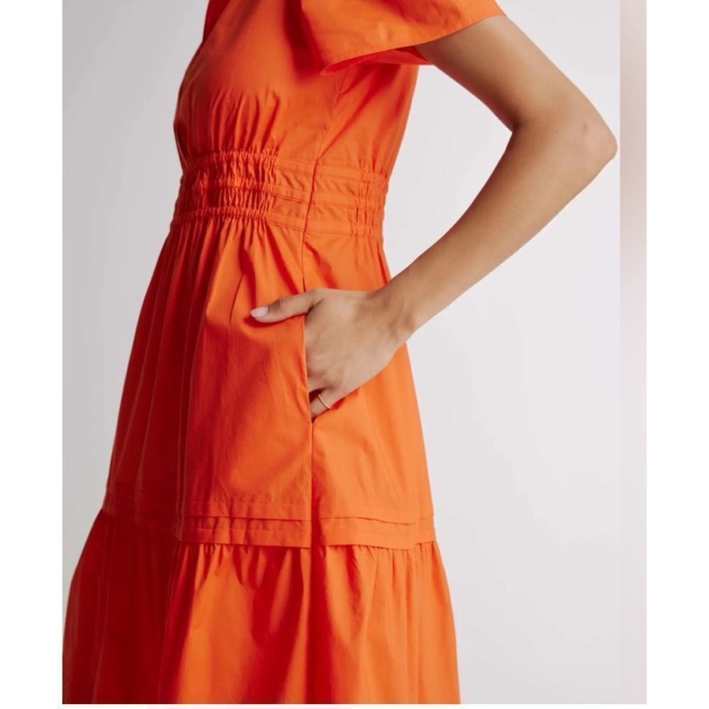 Quince Organic Cotton Poplin Tiered Maxi Dress Size S - Picture 3 of 8